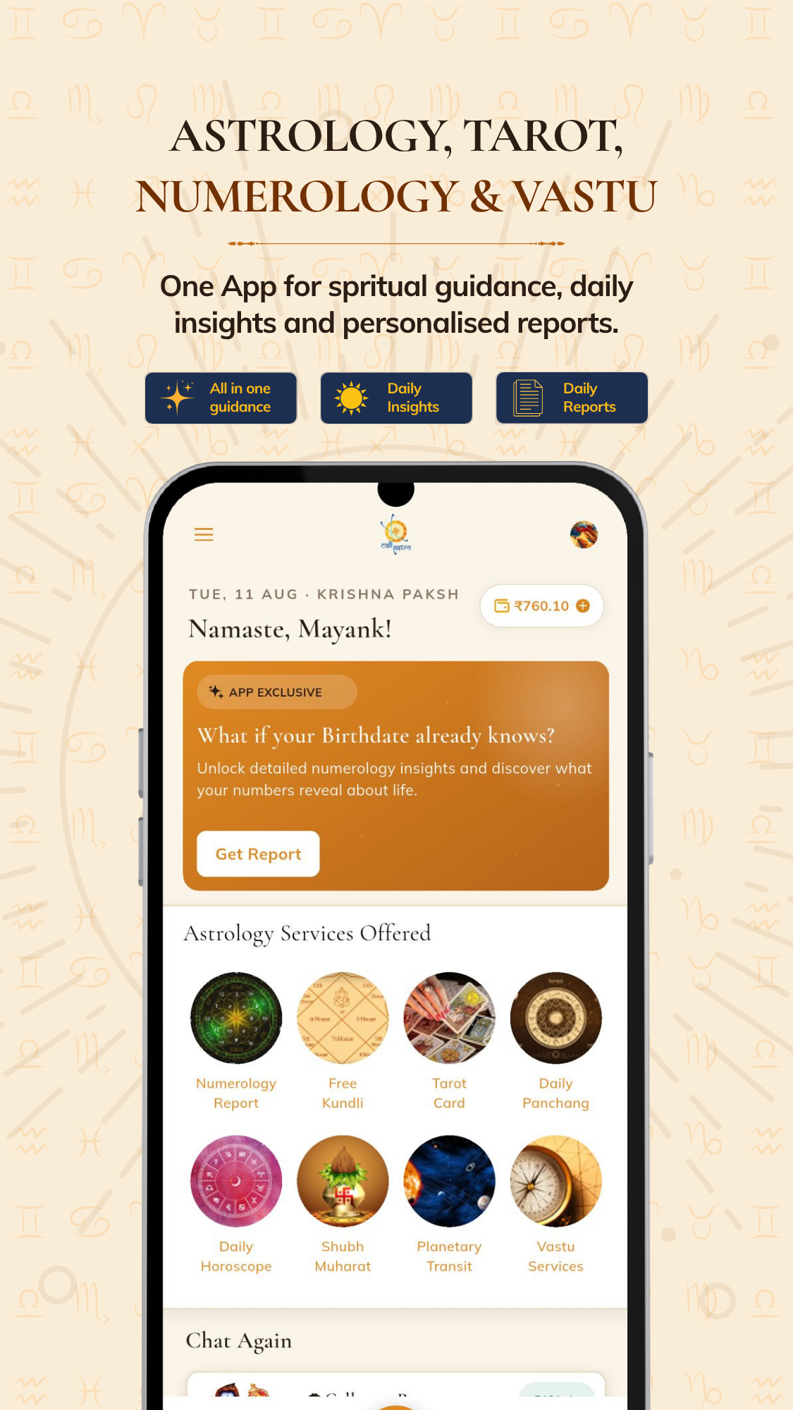 Astrology, tarot, numerology and more in one app